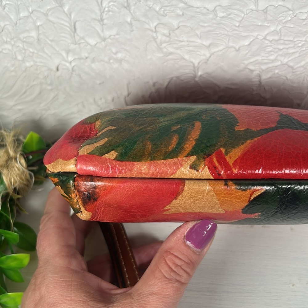 Patricia Nash Floral Wristlet Clutch KISS Lock Leather Purse Patricia Nash - Picture 5 of 16